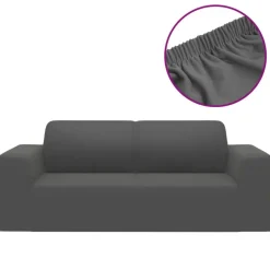 Hot vidaXL Sofföverdrag 2-sits med stretch polyesterjersey Antracit