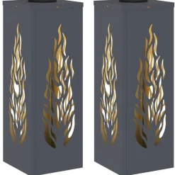 Sale vidaXL Solar LED Stig Ljus 2 pcs Kallvalsat stål Antracit