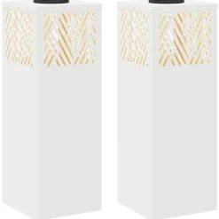 vidaXL Solar LED Stig Ljus 2 pcs Vit Kallvalsat stål