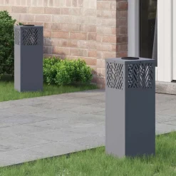 vidaXL Solar LED Stig Ljus 2 pcs Kallvalsat stål Antracit