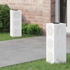 vidaXL Solar LED Stig Ljus 2 pcs Vit Kallvalsat stål