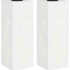 vidaXL Solar LED Stig Ljus 2 pcs Vit Kallvalsat stål