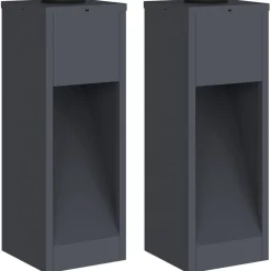 Clearance vidaXL Solcell LED-vägbelysning 2 pcs Kallvalsat stål Antracit