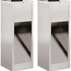 vidaXL Solcell LED-vägbelysning 2 pcs Silver Rostfritt stål
