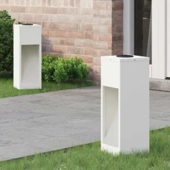 vidaXL Solcell LED-vägbelysning 2 pcs Vit Kallvalsat stål