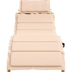 Hot vidaXL Solsäng med kudde massiv akacia Beige