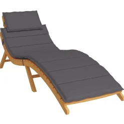 Clearance vidaXL Solsängsdyna 186x58x4 cm oxfordtyg Antracit