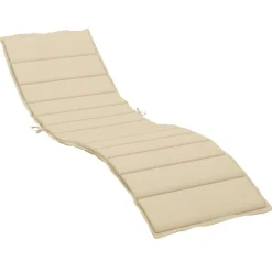 vidaXL Solsängsdyna beige 200x50x3 cm oxfordtyg