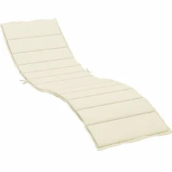 vidaXL Solsängsdyna gräddvit 200x50x3 cm oxfordtyg