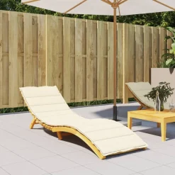 vidaXL Solsängsdyna gräddvit 200x50x3 cm oxfordtyg