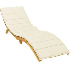 vidaXL Solsängsdyna gräddvit 200x50x3 cm oxfordtyg