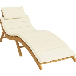 vidaXL Solsängsdyna gräddvit 186x58x4 cm oxfordtyg