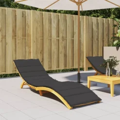 Outlet vidaXL Solsängsdyna 200x50x3 cm oxfordtyg Svart