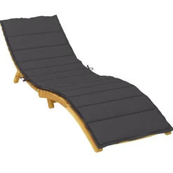 Outlet vidaXL Solsängsdyna 200x50x3 cm oxfordtyg Svart