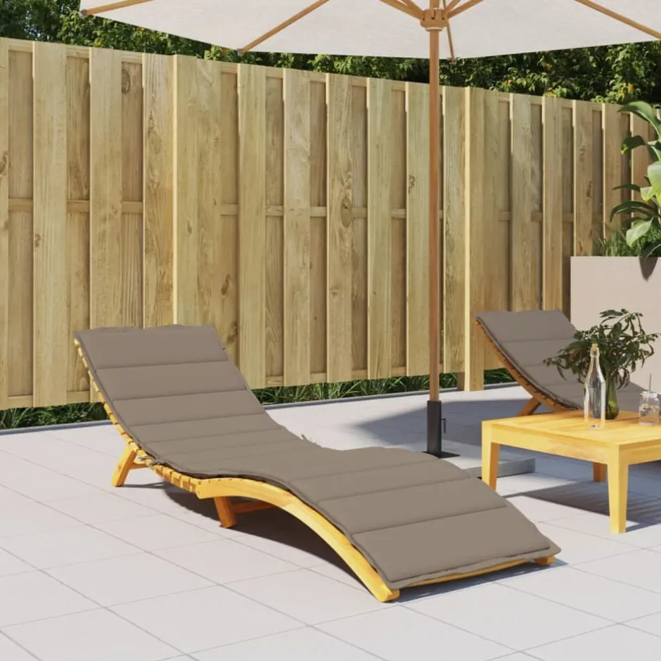 Hot vidaXL Solsängsdyna 200x50x3 cm oxfordtyg Taupe