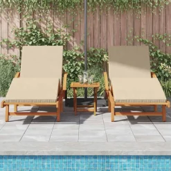 New vidaXL Solstol 3 pcs 200 x 67 x 84 cm Massivt Akaciaträ Beige