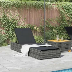 vidaXL Solstol Reclining Grå 200.5 x 70 x 75 cm konstrotting