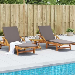 Discount vidaXL Solstolar 2 st med kuddar 200x68x83 cm massivt akaciaträ Mörkgrå