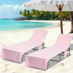 vidaXL Solstolshanddukar 2 pcs Rosa 210 x 75 cm Polyester och polyamid