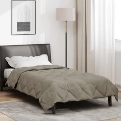 vidaXL Sommar Duvet 200 x 135 cm Mikrofiber Ljusgrå