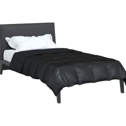 New vidaXL Sommar Duvet 135 x 200 cm Satin och Mikrofiber Svart