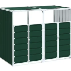 Outlet vidaXL Soptunna för dubbla papperskorgar 144x81x113 cm stål Grön