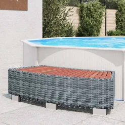 vidaXL Spatrappa grå konstrotting 92x45x25 cm