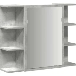vidaXL Spegelskåp för badrum betonggrå 80x20,5x64 cm konstruerat trä