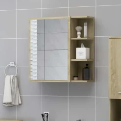 Sale vidaXL Spegelskåp för badrum sonoma-ek 62,5x20,5x64 cm konstruerat trä Sonoma ek