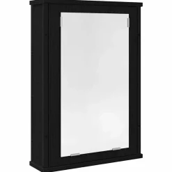 vidaXL Spegelskåp för badrum svart ek 42x12x60 cm konstruerat trä