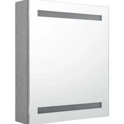 vidaXL Spegelskåp med LED betonggrå 50x14x60 cm