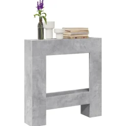 Hot vidaXL Spiselkrans 81x18x82 cm konstruerat trä Betonggrå