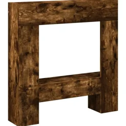 Outlet vidaXL Spiselkrans 81x18x82 cm konstruerat trä Rökfärgad ek