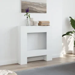 vidaXL Spiselkrans vit 81x18x82 cm konstruerat trä