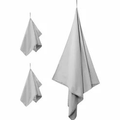 vidaXL Sporthandduk Set 3 pcs Grå Polyester och polyamid