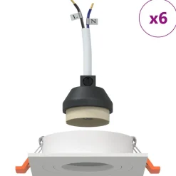 vidaXL Spotlight 6 pcs Vit 9 x 9 x 2 cm Aluminium