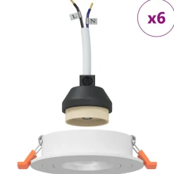 vidaXL Spotlight 6 pcs Vit 9 x 9 x 2 cm Aluminium