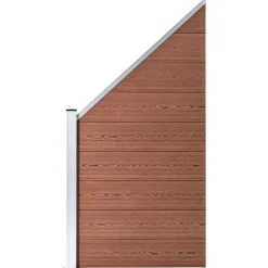 vidaXL Staketpanel WPC 95x(105-180) cm brun