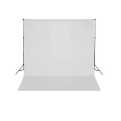 vidaXL Stativ och fotobakgrund 600x300 cm vit