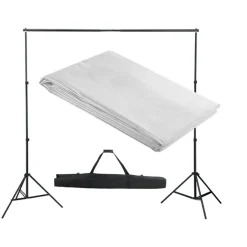 vidaXL Stativ och fotobakgrund 300 x 300 cm Vit