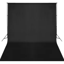 New vidaXL Stativ och fotobakgrund 500 x 300 cm Svart