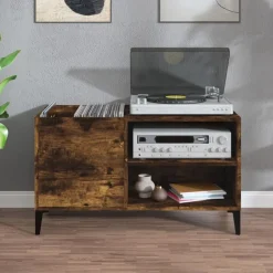 Online vidaXL Stereobänk 84,5x38x48 cm konstruerat trä Rökfärgad ek