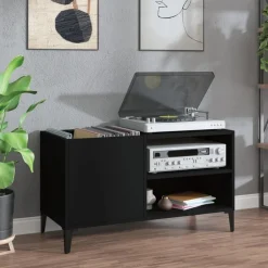 Online vidaXL Stereobänk 84x38x48 cm konstruerat trä Svart