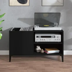 Online vidaXL Stereobänk 84x38x48 cm konstruerat trä Svart