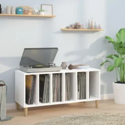 Best vidaXL Stereobänk 100x38x48 cm konstruerat trä Vit