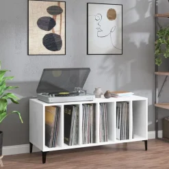 Online vidaXL Stereobänk 100x38x48 cm konstruerat trä Vit