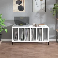 Online vidaXL Stereobänk 100x38x48 cm konstruerat trä Vit