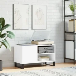 Best vidaXL Stereobänk 85x38x48 cm konstruerat trä Vit