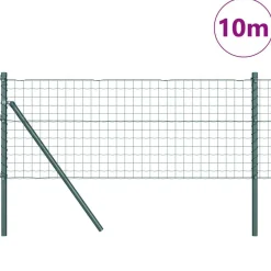 Best vidaXL Stängsel med stolpe 0,4 x 10 m Stål och PVC Grön