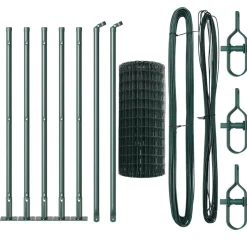 vidaXL Stängsel med stolpe Grön 0,4 x 10 m Stål och PVC